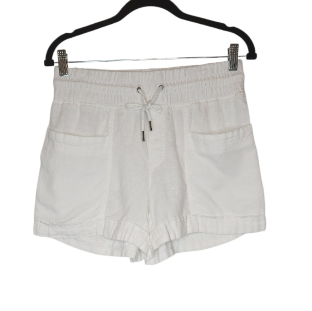 Athleta Cabo 100% Linen Shorts White Size 4